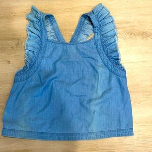 BP Women's ruffled light wash Top Size S, sz small
